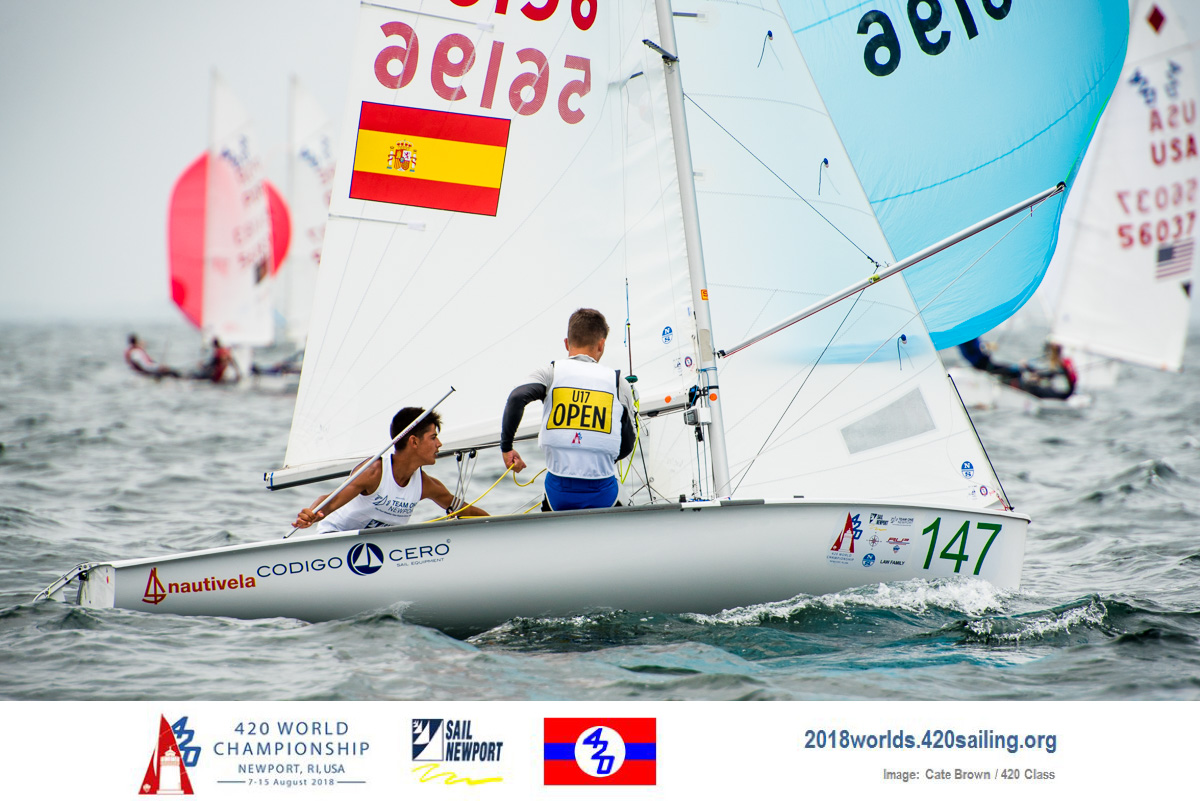 Jacobo GARCÍA/Antoni RIPOLL (ESP) lead 420 U17 fleet